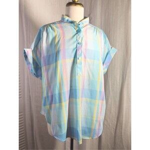 Square One Blouse Size 14 Vintage 90's Cottagecore Coquette Pastel Top